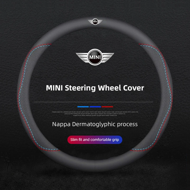 Coprivolante in pelle per auto Accessori antiscivolo per Mini Cooper JCW F54 F55 F56 F57 F60 R50 R52 R53 R55 R56 R57 R58 R59