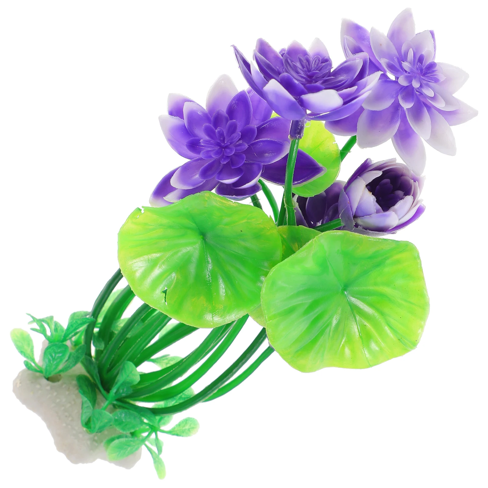 

Simulated Lotus Water Grass Fake Flowers for Aquariums Fish Tank Decorative Plant Purple Artificial Silk Plants Ornament