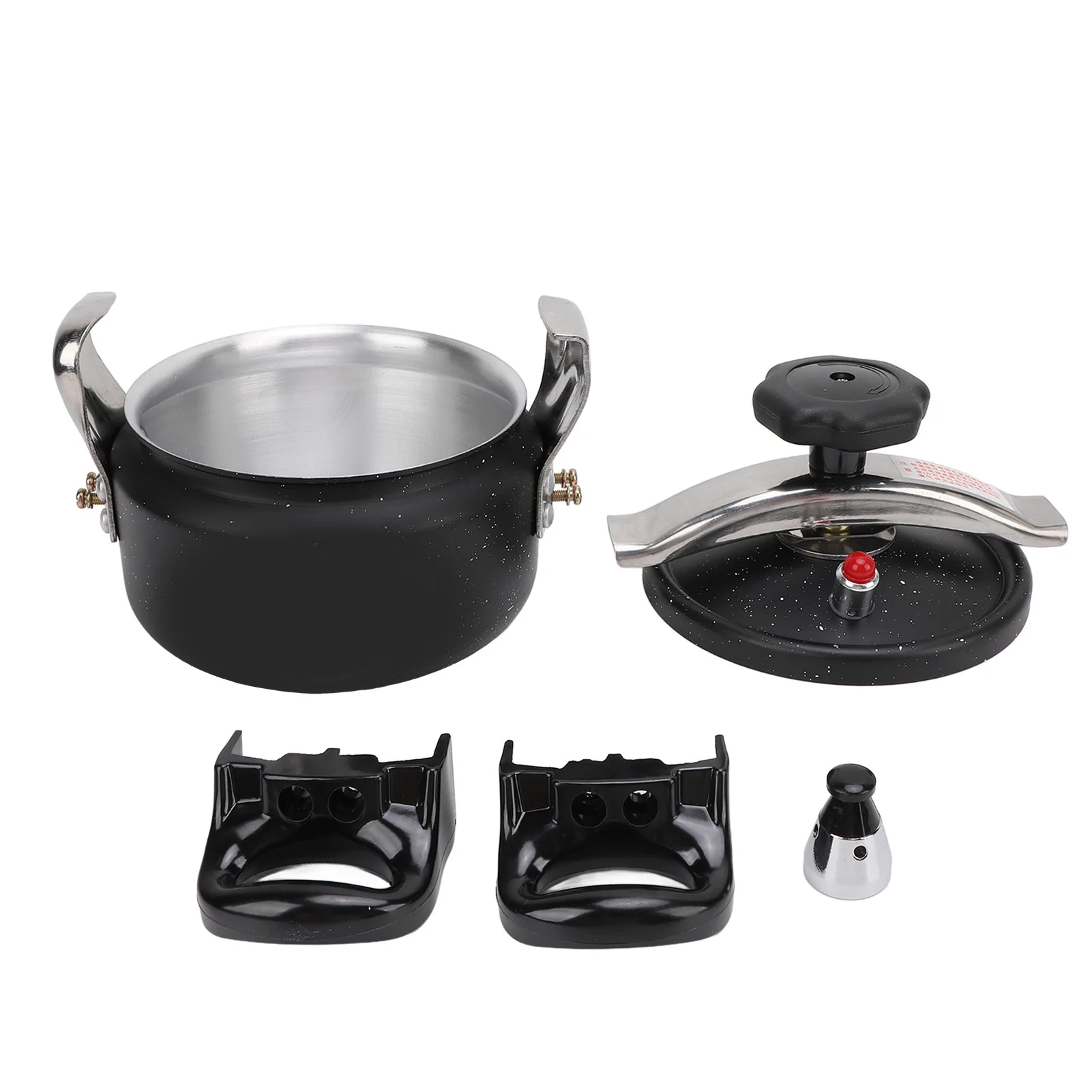 Pressure Cooker Explosion Proof Large Capacity Compound Bottom Pressure Canner for Gas Stove Induction Cooker Black