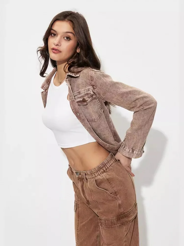 Jeans larghi e versatili per pendolari in denim Jaet da donna, a vita alta, in misto poliestere, resistenti all'usura, con campana blu