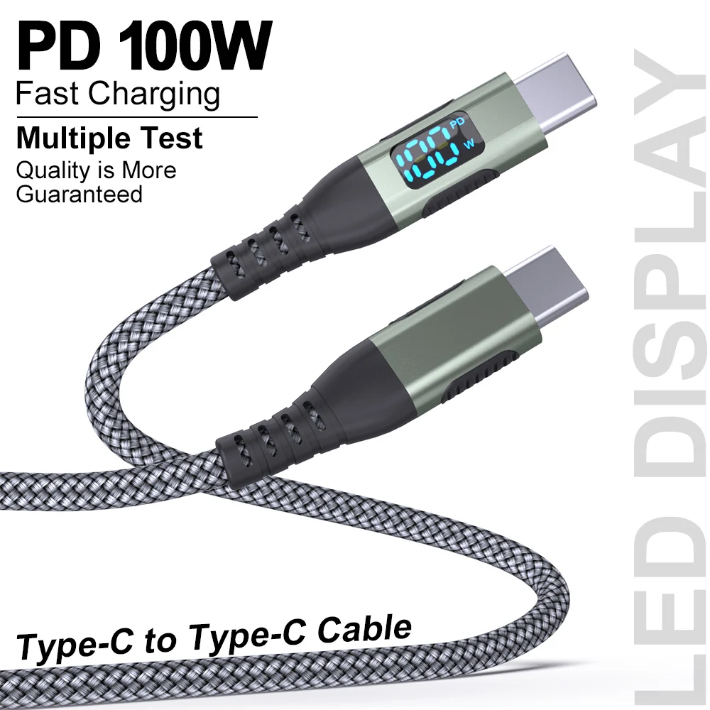

1PC 3PCS USB C to Type C Fast Charging Cable 100W with 480Mbps Transfer Speed Red Nylon Data Cord for Xiaomi iPhone 17 16 15