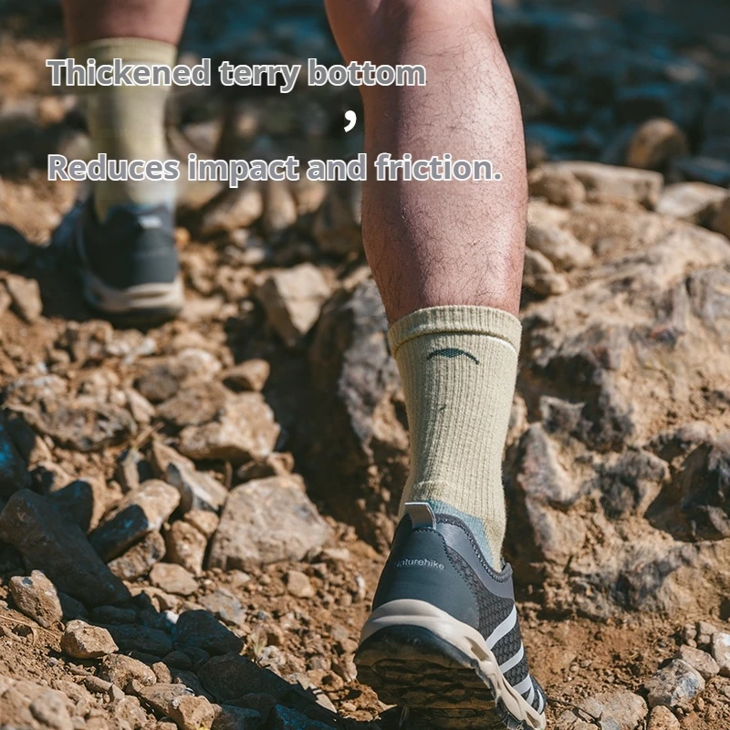 Naturehike ميرينو جوارب من الصوف. الشتاء المشي لمسافات طويلة الدافئة خفيفة الوزن امتصاص الصدمات التخميد منتصف العجل الكاحل الجوارب تشغيل الرياضة 1 زوج