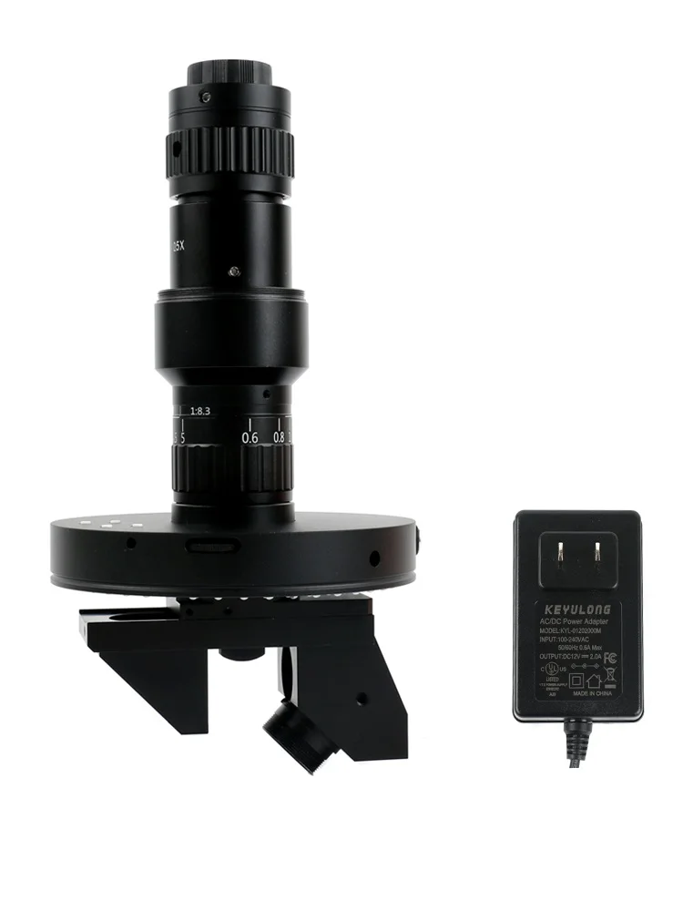 2D 3D Schaltbarer 180X Zoom C-Mount Stereo-Mikroskop-Objektiv mit Einstellbarer 4-Zonen-LED-Beleuchtung PCB-Lötinspektions-Rekorder mit Ständer
