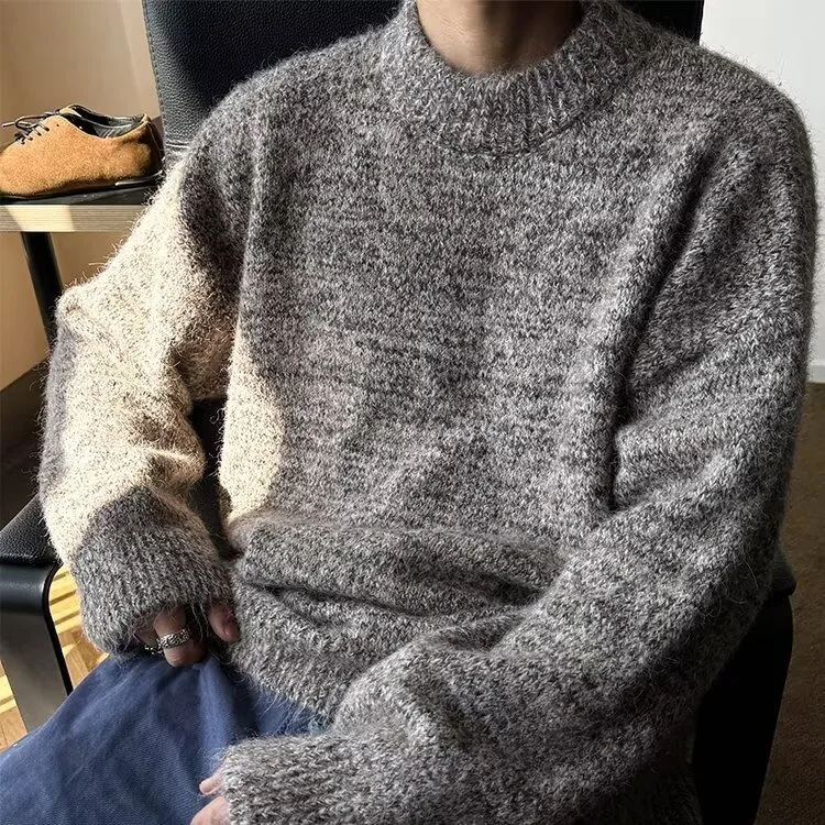 

Loose ex Knitted Sweater Color Neutral Sle Autumn Winter Large Size Japanese Retro Faion College Wind for Men A...