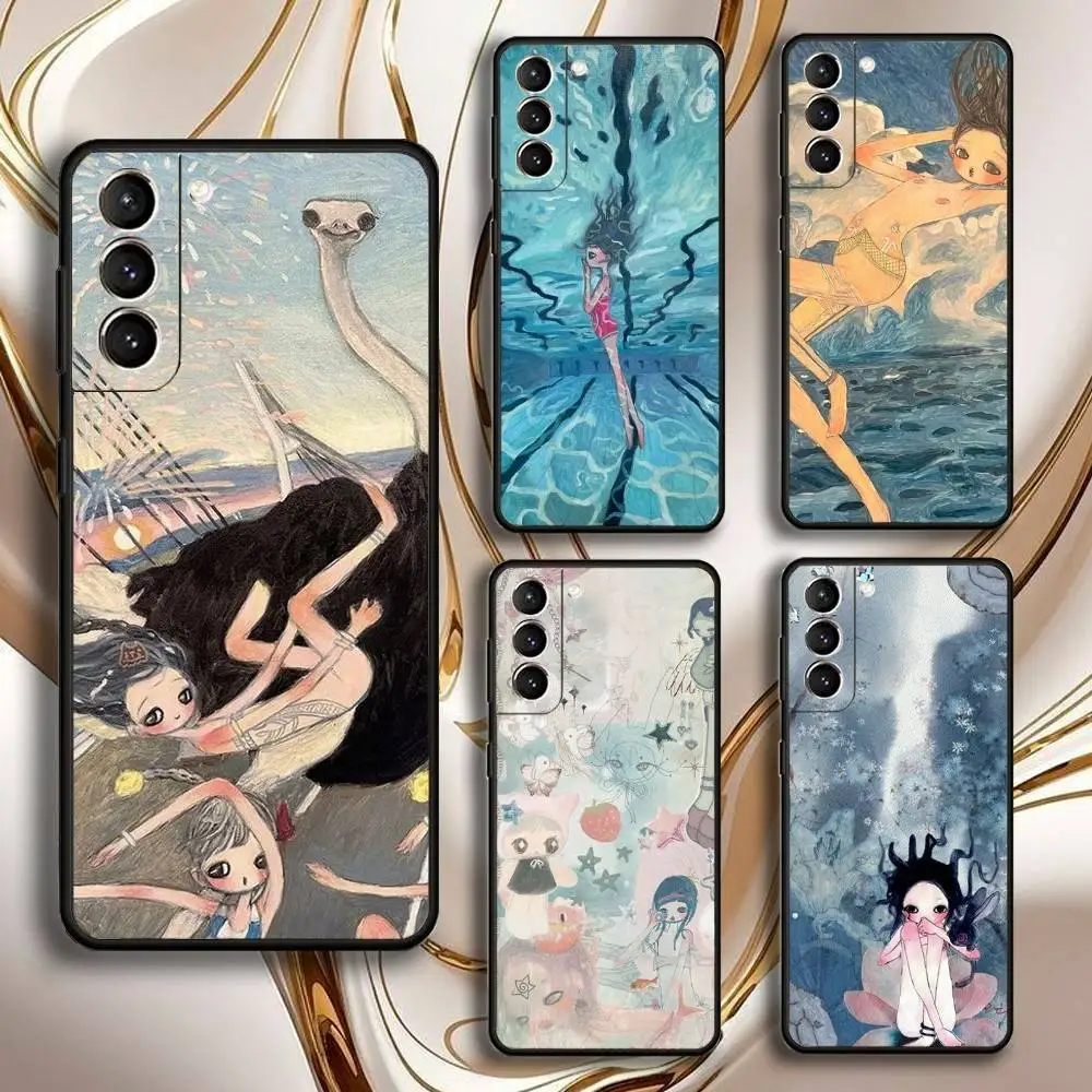

Aya-Takano-paintings Phone Case For Samsung GalaxyA13,21s,22,31,32,52,53,71,72,73,Soft Black Shell