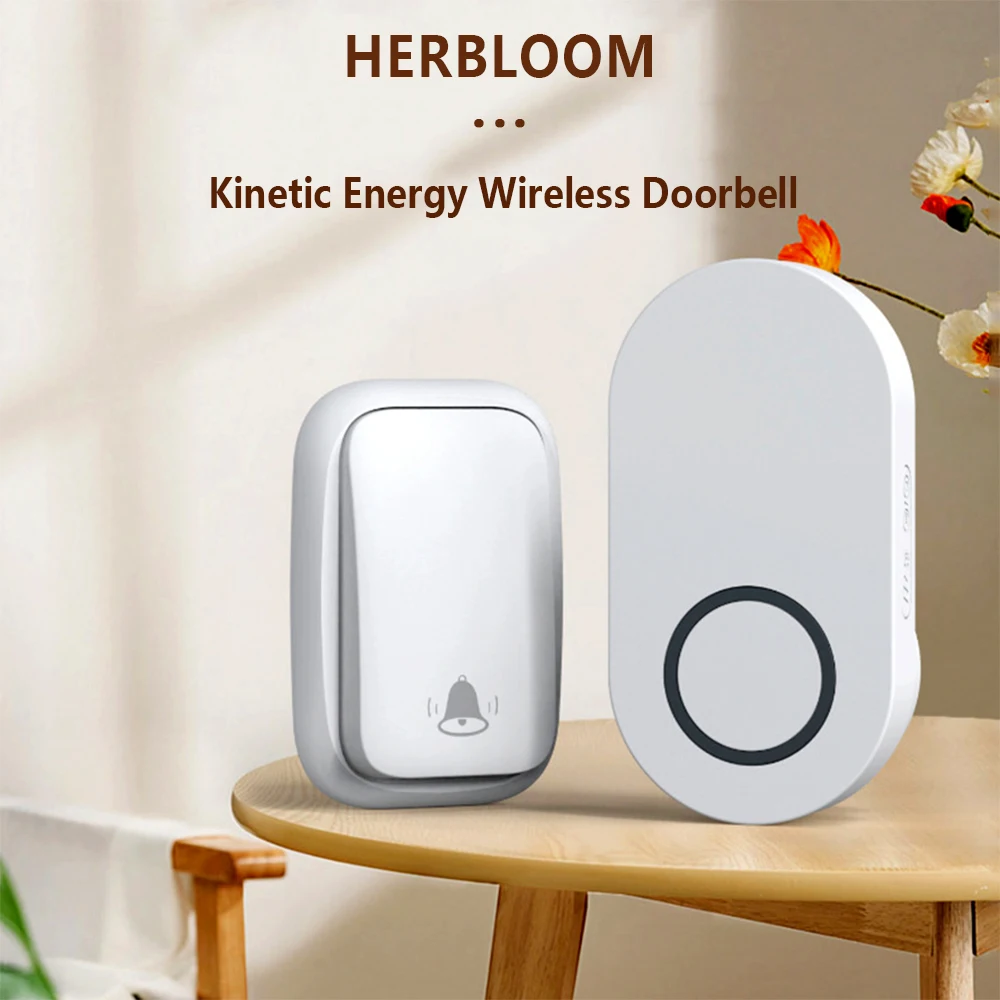Self-Powered Wireless Doorbell No Battery Deep Waterproof Long Range Remote Control Loud Electronic Home Call BellEco-Friendly