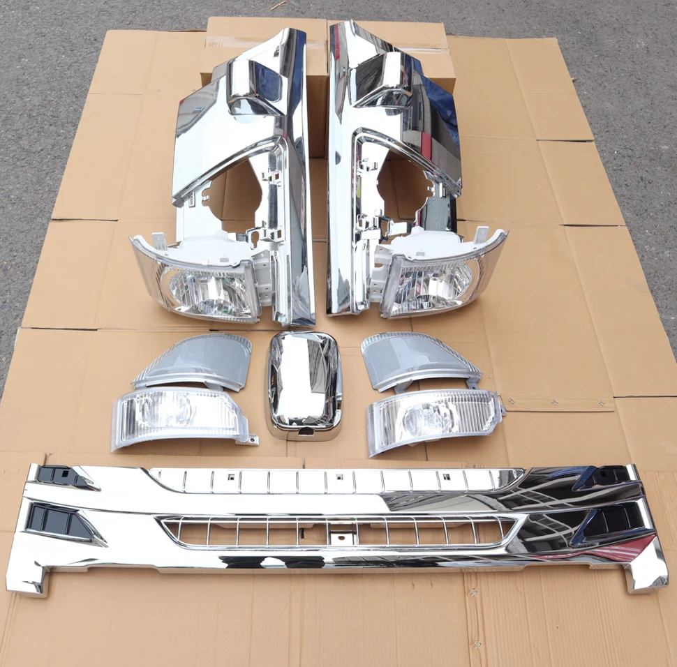 Części zamienne do ciężarówek Isuzu, chromowane zestawy karoserii, reflektory, nakładki na koła, chromowana kratka, osłony lusterek do Isuzu NPR700P