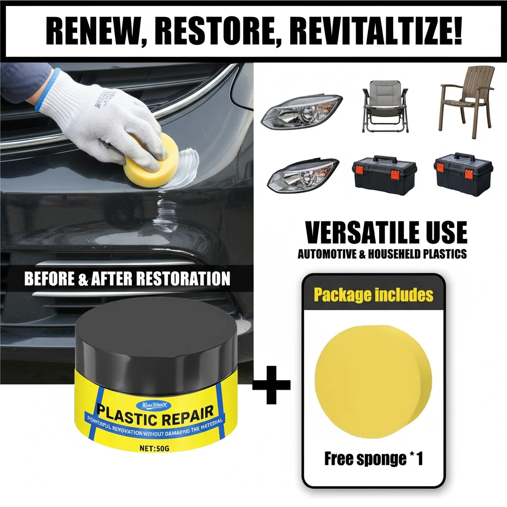 Pasta Restauradora de Plástico para Autos, Protección UV, Relleno para Arañazos en el Tablero, Molduras de Puertas, Restauración Interior, Producto para el Cuidado del Automóvil