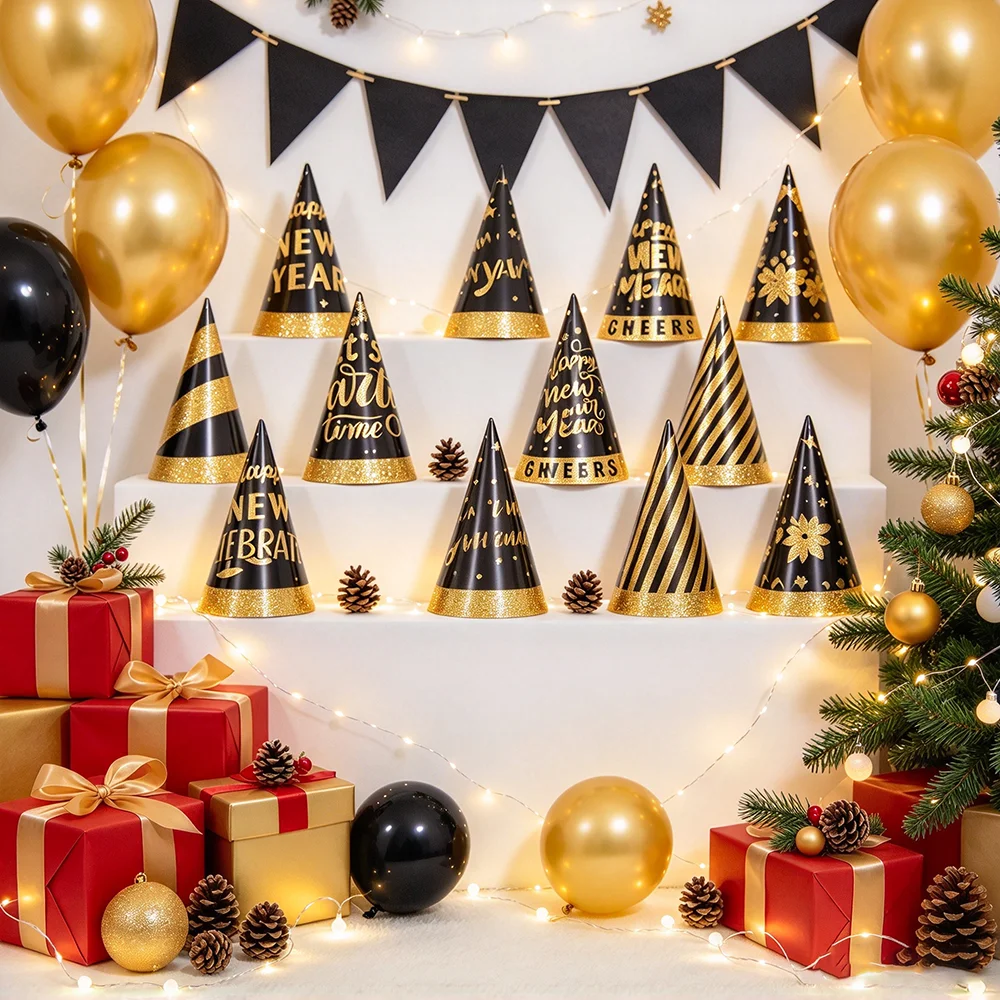 1set New Year Cone Party Paper - Party Hat Cone ulasan dan harga