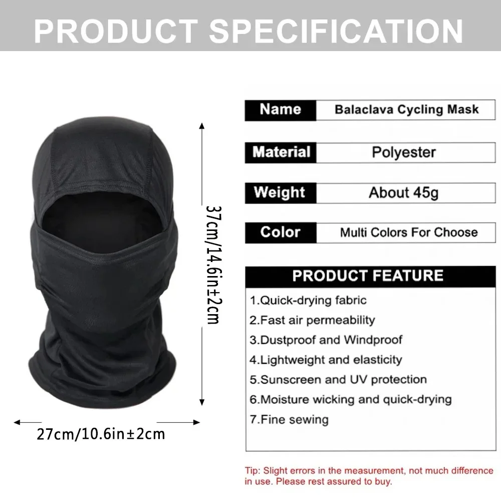 Motorcycle Headgear Outdoor Sun Protection  Headwear Tactical Riding  Dust-proof  Men's Sun Protection Full Face  Hat