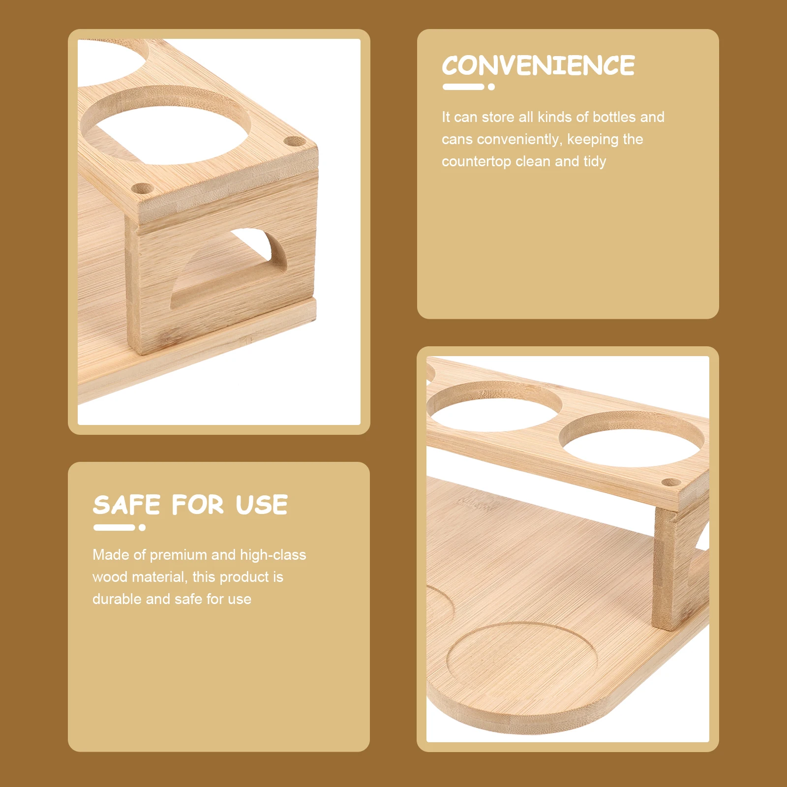 

Spice Racks Oiler Bottle Organizer Bracket Kitchen Wooden Multifunctional Holder
