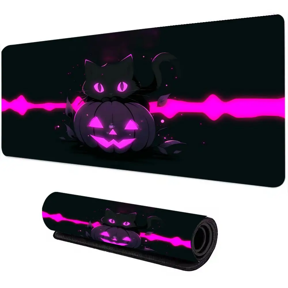 

Cute cartoon black cat Mouse Pad Large Computer Office Game Table Mats Rubber Anti-slip Gaming Keyboard Mousepads Long Desk Pads