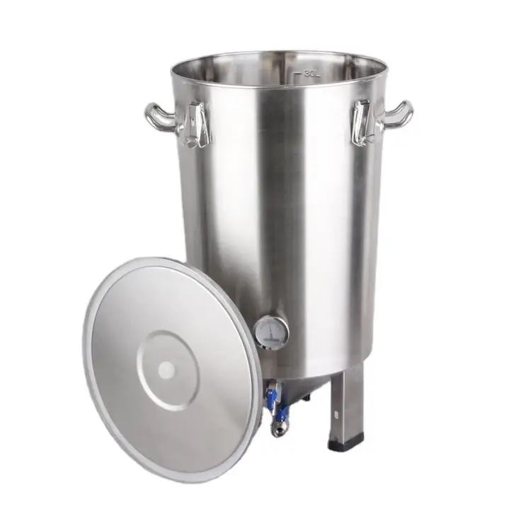 Conical Fermenter Stainless Steel 304 Home Brewing Fermentation Tank With Thermowell & Chiller For Beer Making