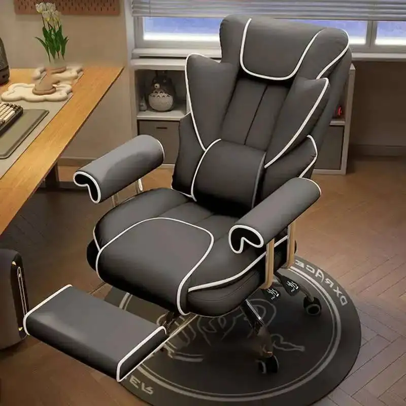 De Nordic Unique Office Chair Wheels Simplicity Latex Pad Gray Gaming Chair High-end Lazy Fauteuil Bureau Home Furniture
