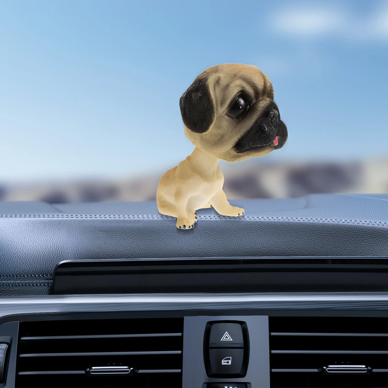 

Shaking Head Dog Bobblehead Car Dashboard Decor Durable Resin Fun Toy for Adults Kids Office Use Car Interior Accessories