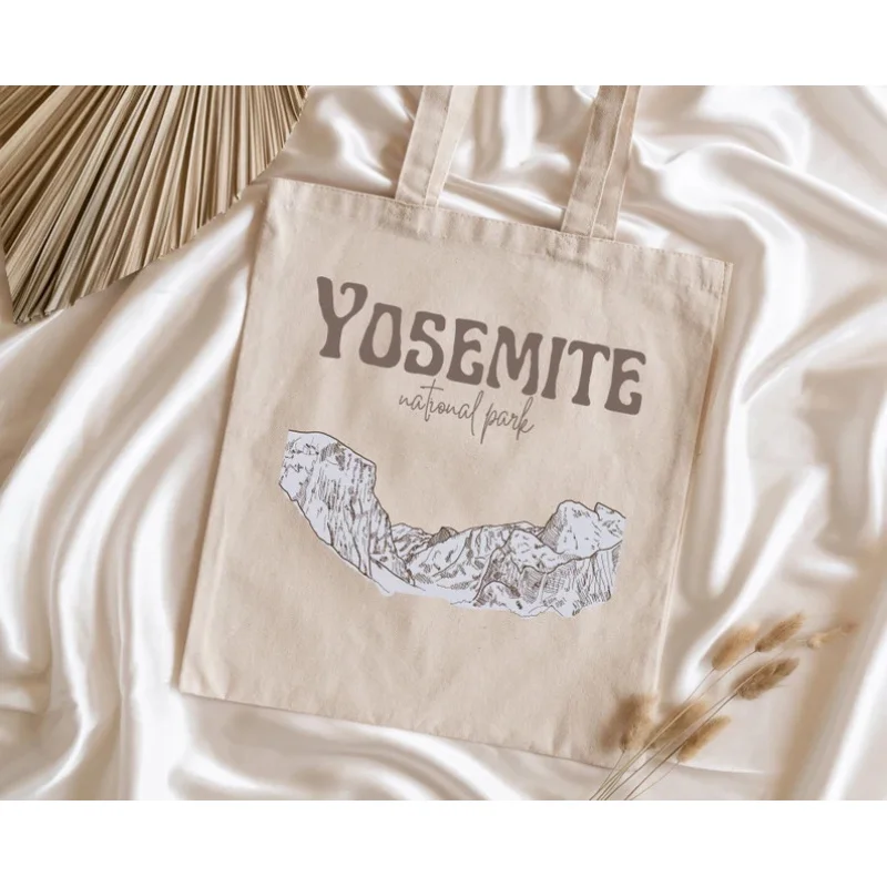 1pc Yosemite National Park Tote Bag for & - Durable Nature-Themed & Travel Bag with Iconic Yosemite Landmarks (Half Dome, El Cap