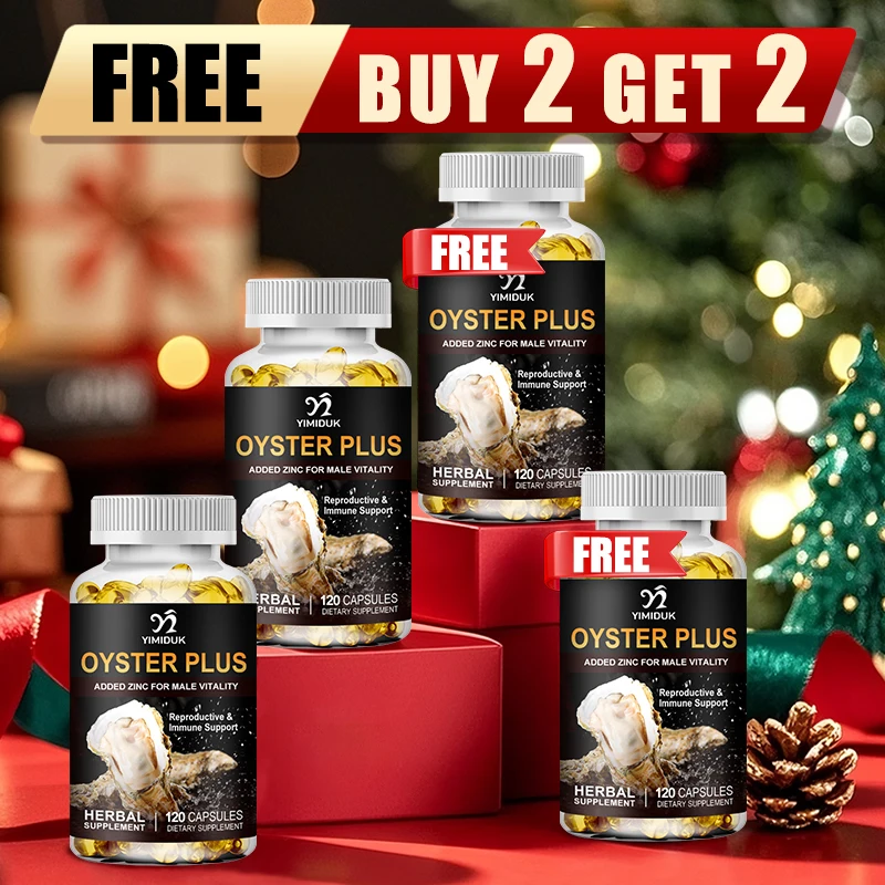 

Buy 2 Get 2 Free! Oyster Plus Capsules, for Boosts Stamina & Prostate, Male Vitality, Hormone Balance & Performance, Non-GMO