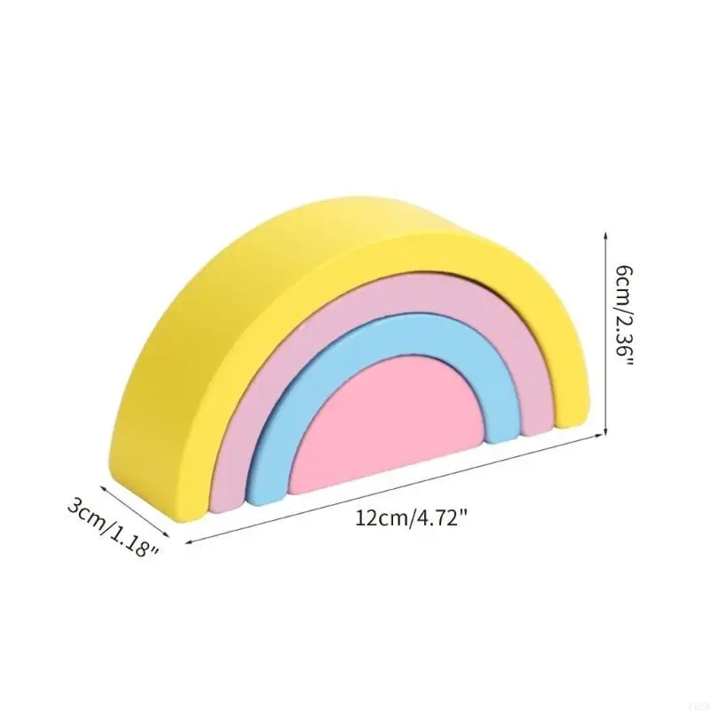 F62D Rainbow Building Block Apilador preescolar preescolar fino Juguete