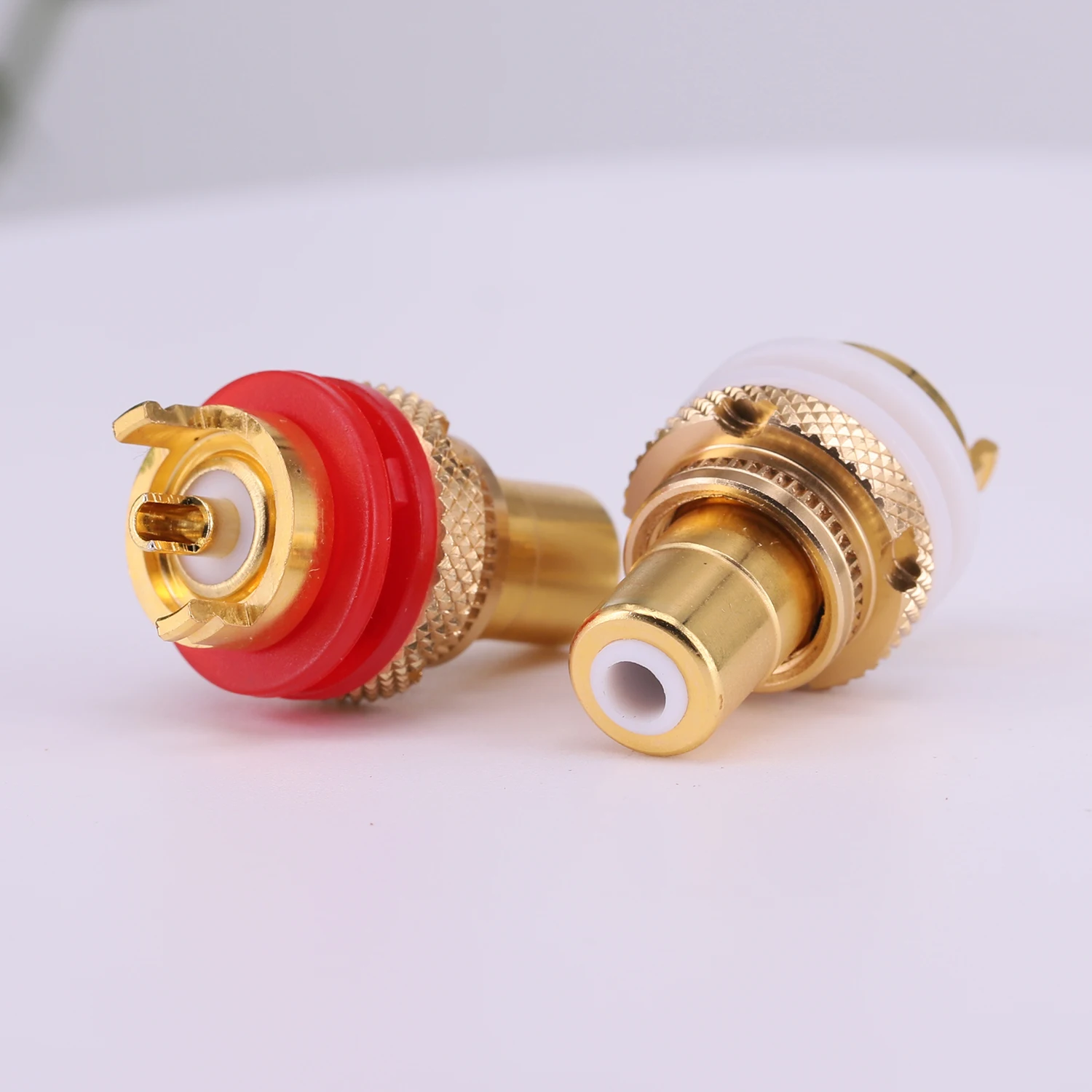 EIZZ Gold Plated Brass RCA Jack Female Socket Connector For HiFi Audio Video TV CD AMP Signal Panel Chassis Mount EZ-107