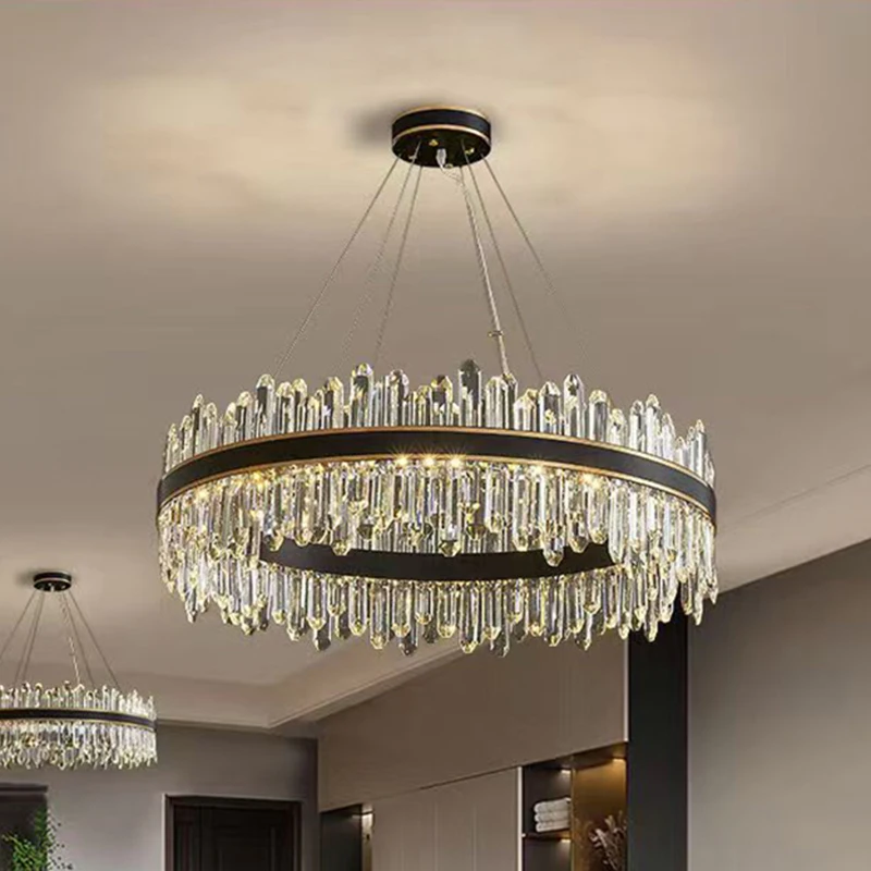 Modern Crystal stair chandelier lights indoor lighting Ceiling lamp hanging light led Chandeliers for living room indoor lightin