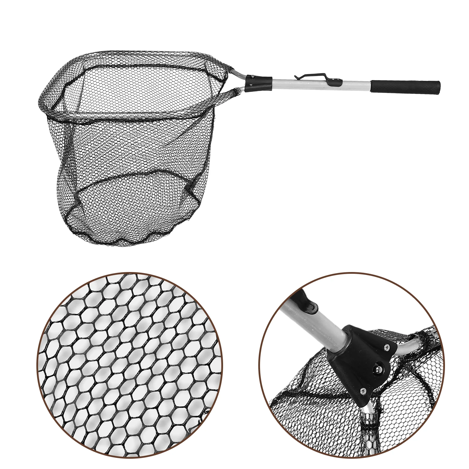 

Dip Net Aluminum Alloy Folding Portable Copy Child Silicone Fishing Landing Extendable