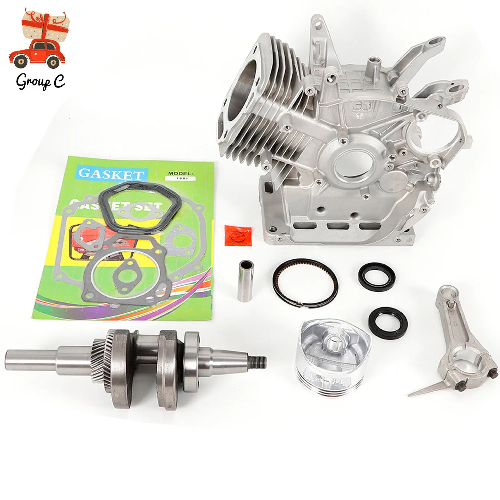 

For Honda Gx340 11Hp and Gx390 13Hp Crankshaft Rebuild Kit Engine Block Piston