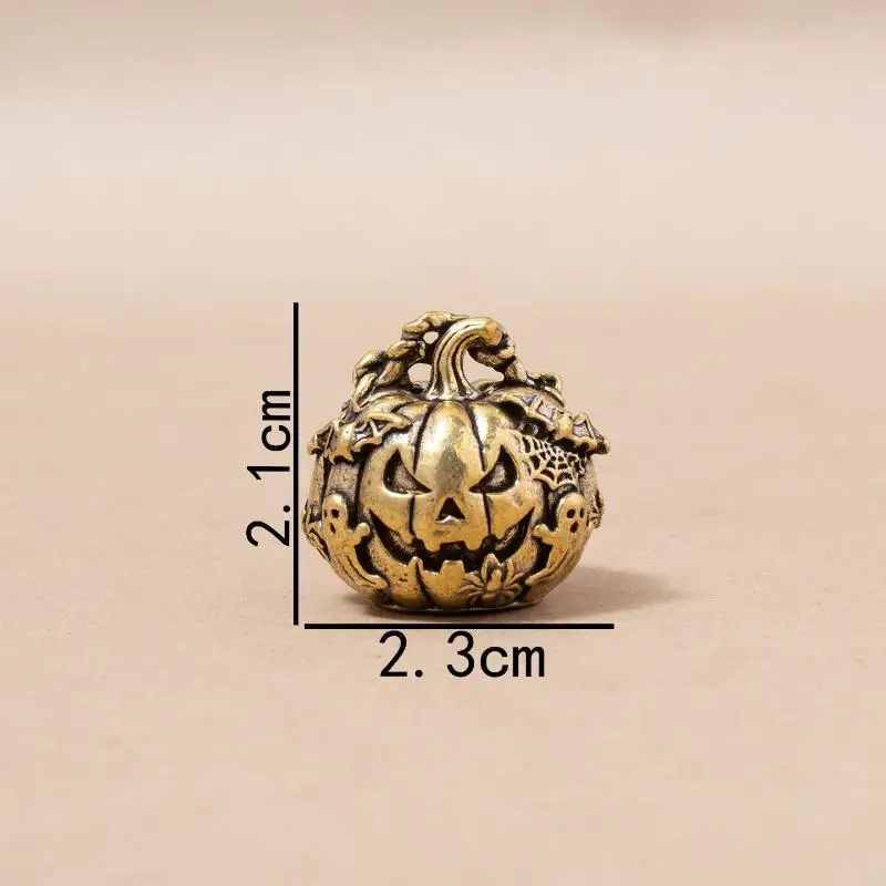 Vintage Brass Halloween Jack O Lantern Figurine With Exquisite Carvings For Home Decor Holiday Gift