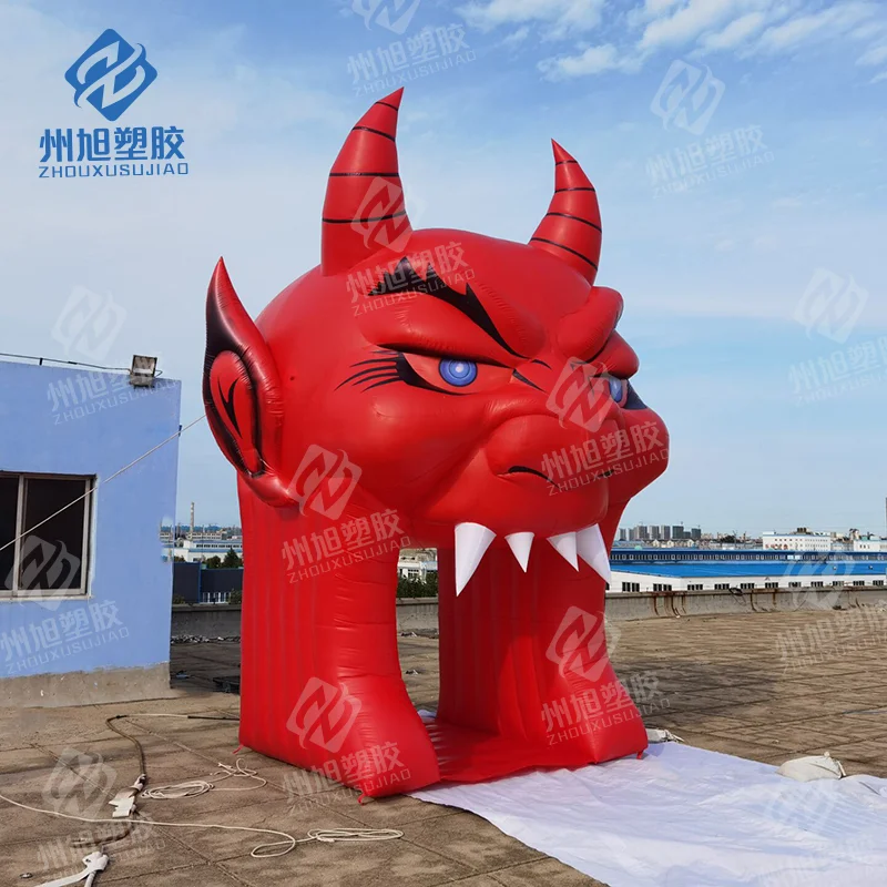 

Club party ghost festival deco inflatable red ghost head Lighting giant inflatable ghost head for Halloween decoration