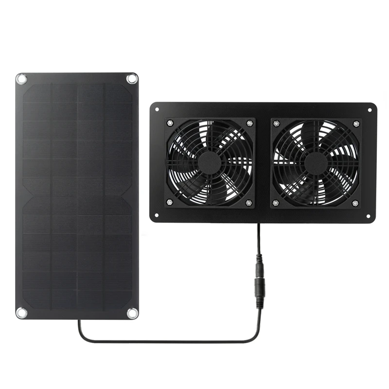 10W Solar Panel Powered Fan Ventilator For Greenhouse Motorhome House Chicken House