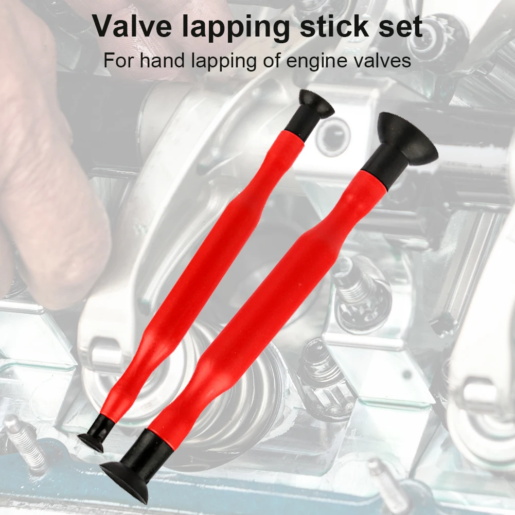 Hand Valve Lapper Set Rubber Valve Lapping Grinding Stick with Suction Cups Kit Valve Lapping Grinding Stick Tool