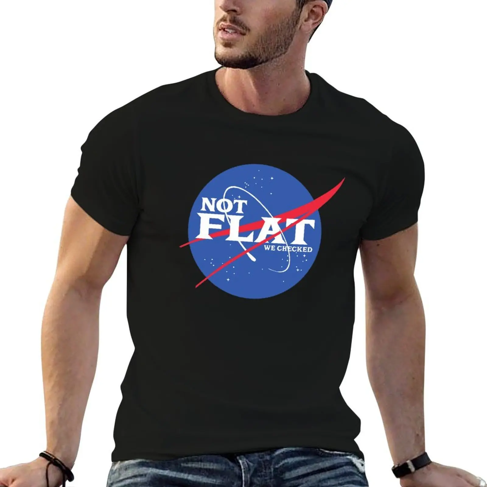 Not Flat, We Checked T-Shirt tshirts personalised plus size clothes tshirts for men
