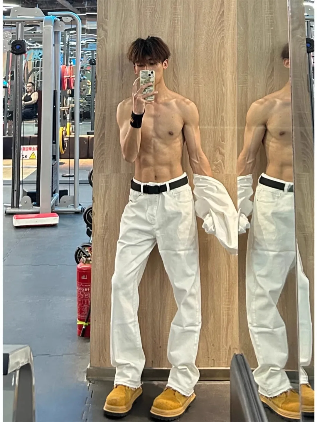 

Мужские джинсы Cleanfit белые, прямые, зауженные, с эффектом похудения, повседневные, антибактериальные, не требующие глажки