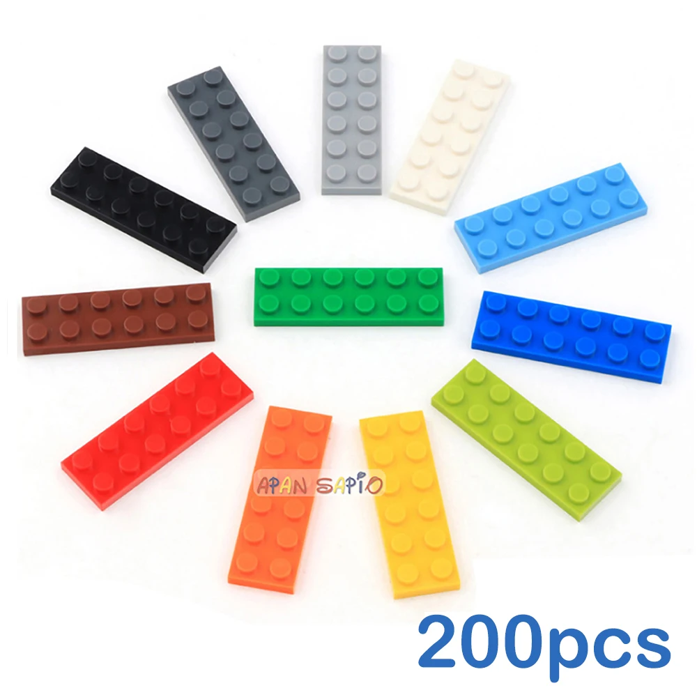 200pcs DIY Building Blocks Thin Figures Bricks 2x6 Dots 12Color Educational Creative Toys for Children Size Compatible With 3795