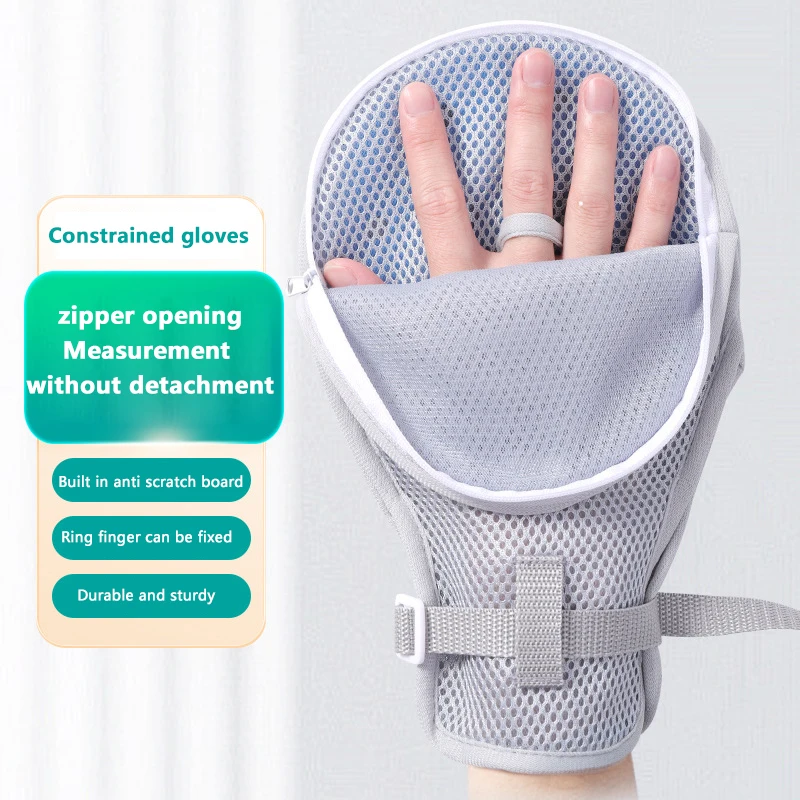 

1Pair Restraint Gloves Finger Control Mitts Hand Infection Protectors Finger Hand Fixed Gloves For Elderly Patients