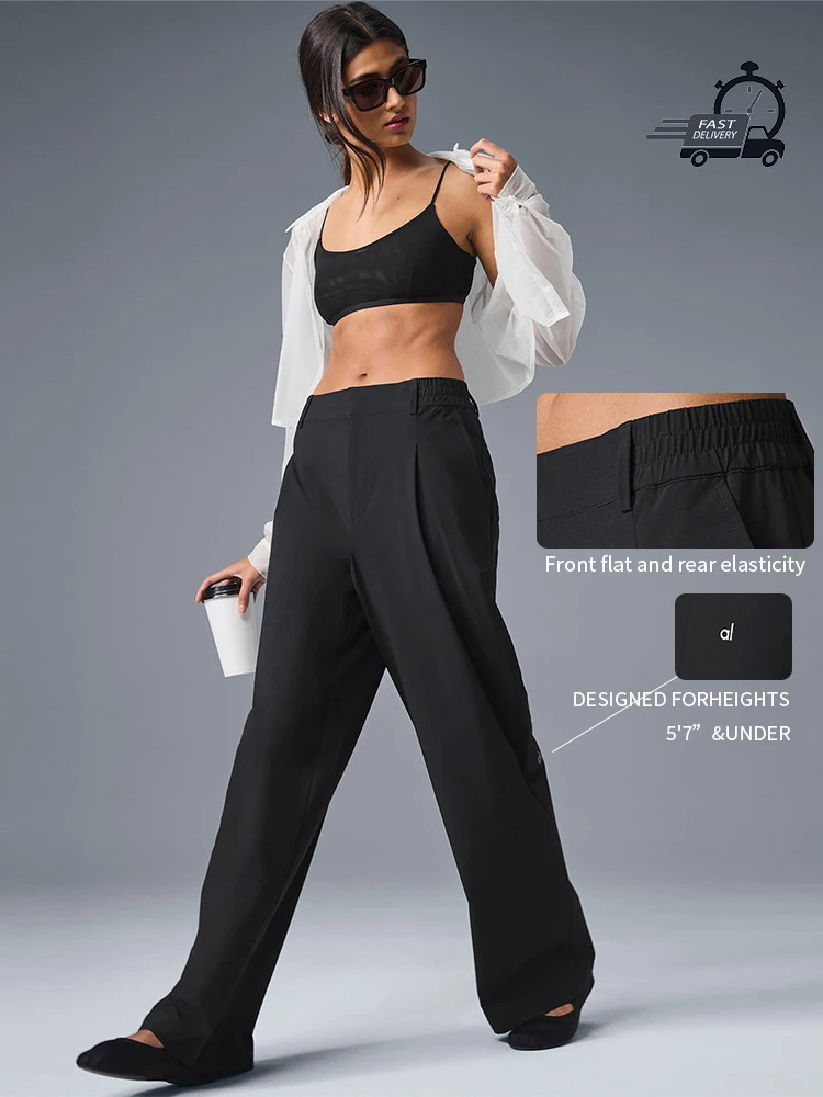 Women's HIGH-WAIST PURSUIT TROUSER (REGULAR) Comfortable, Lightweight, Fashion Suit Pants Office Straight Leg Wide Leg Pants