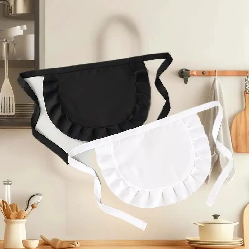 1 Uds. Delantal de cintura para Cosplay de camarera, medio delantal, delantales de cocina para disfraz