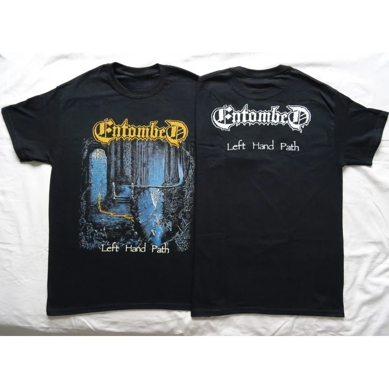 

Entombed Left Hand Path Men's T-Shirt Short Sleeve Cotton Tees Retro Metal Band Tops Y2k Brand T-shirt Summer Men Women Clothing