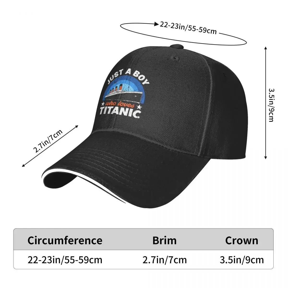 For Boys Who Just Love The RMS Titanic Cap Baseball Cap Military cap man christmas hat trucker hats for men Women\'s