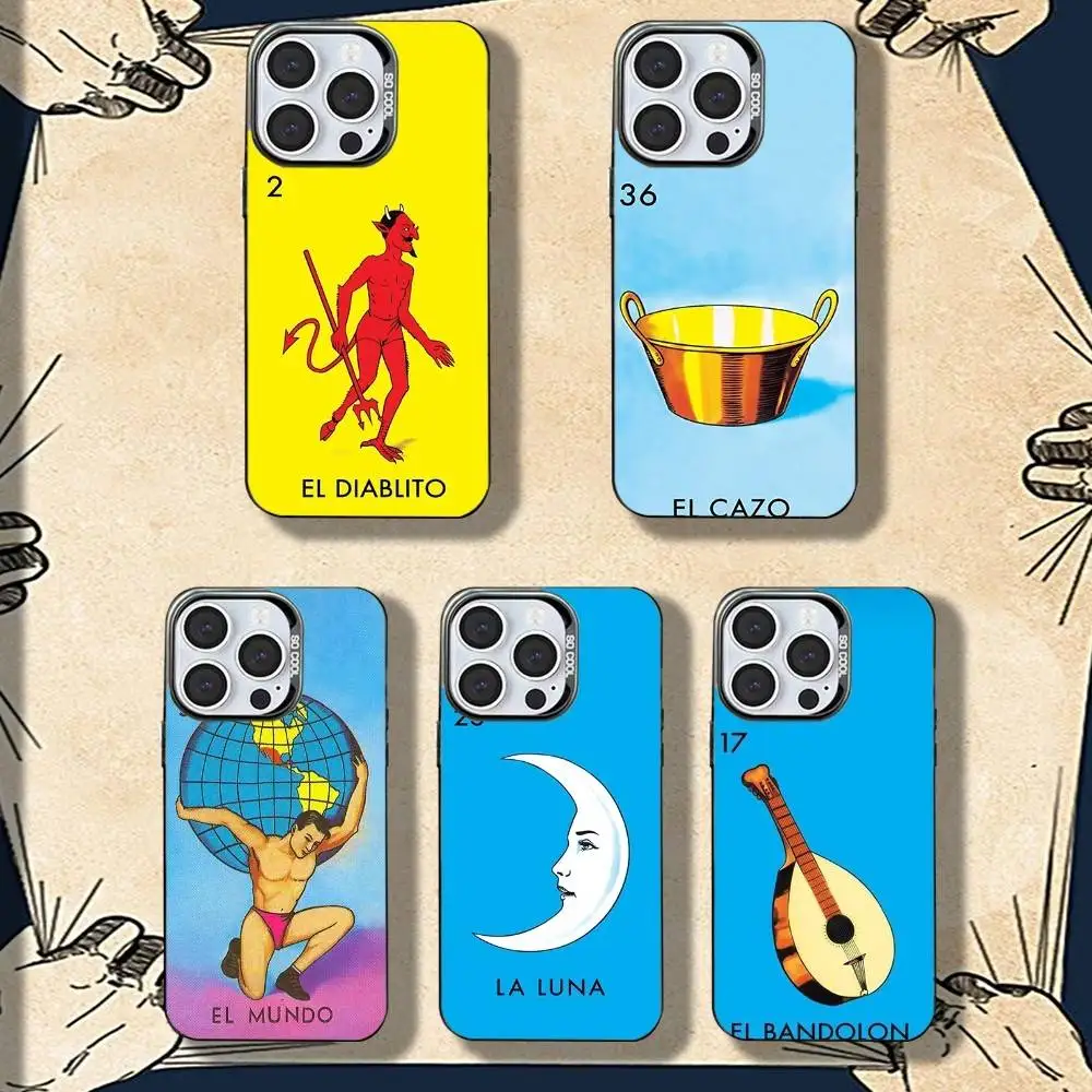 

Mexican Bingo Loterias Phone Case For iPhone 16,15,14,13,12,11,8,7,Pro,Max,Plus,Mini,XS,SE Shockproof Matte Cover