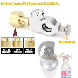 Quick Connect Pink Soda Co2 Cylinder Tank Refill Fill Station Adaptor Fit SodaStream Cylinder With W21.8-14 G3/4 CGA320 Connect