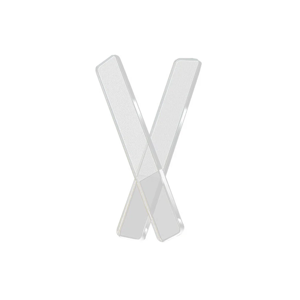 

2pcs Glass Nail Shiner Nano Nail Files Buffer Board Nail Polish Tool with Storage Case (Square Transparent Handle)