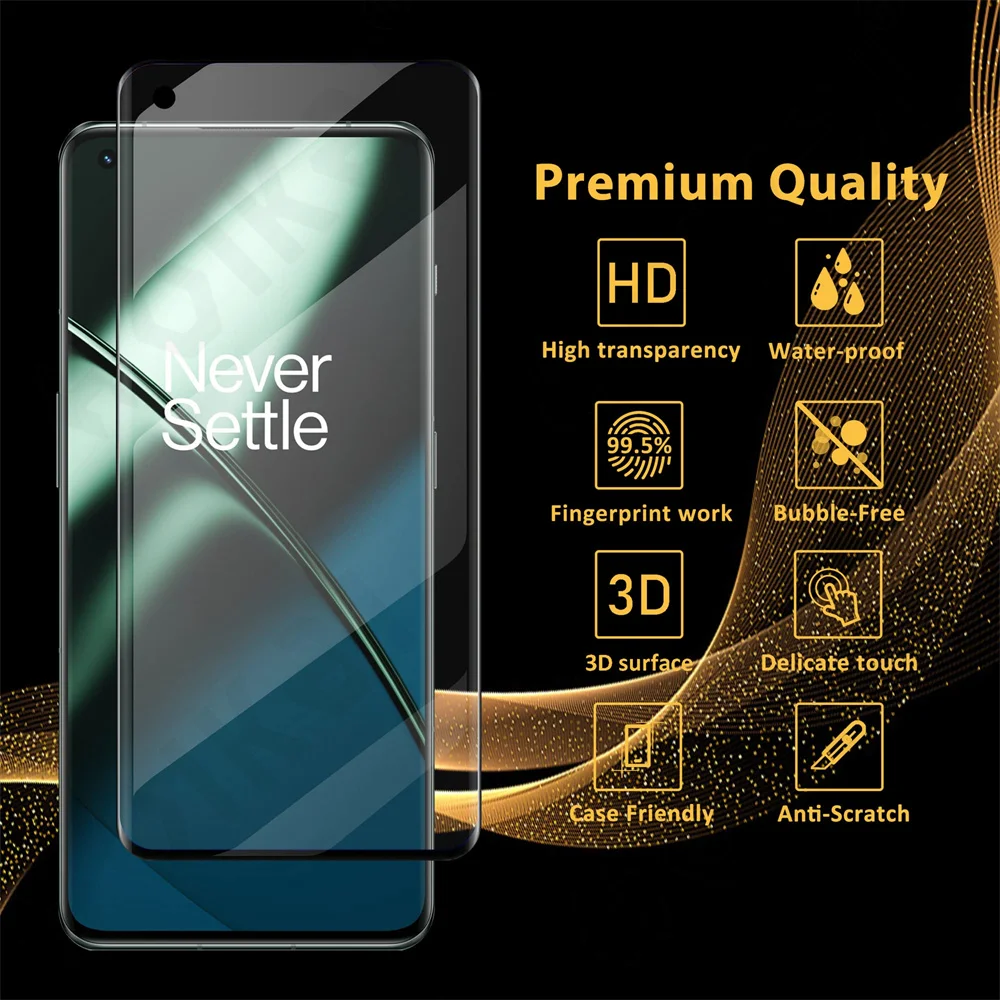 Protector de pantalla de vidrio templado para teléfono móvil OnePlus, película de vidrio de cobertura completa para modelos 11, 10, 9, 8, 7 Pro Nord 2T, 10T, N300, N200, N100, CE, 5G, 1-3 piezas