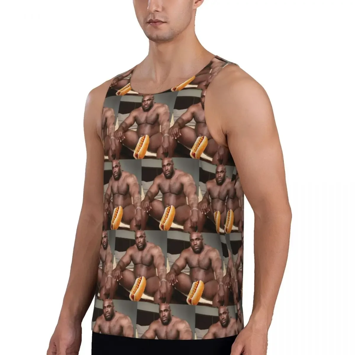 Quick Dry Big Dick Black Guy Meme Barry Wood Gym Tank Muscle Sleeveless Shirt Bodybuilding Breathable Vest