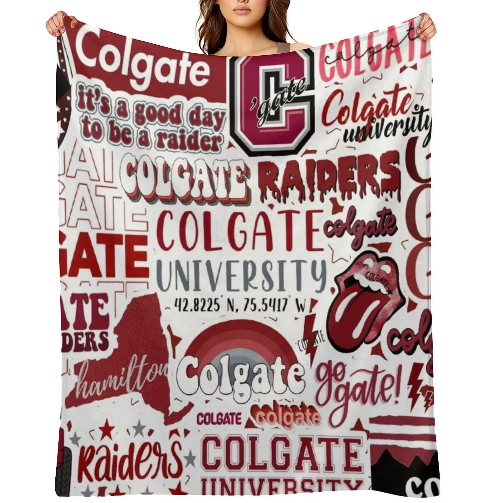 C O L G A T E Collage Design Throw Blanket Personalized Gift Loose For Sofa Thin wednesday Sofa Quilt Luxury St Blankets