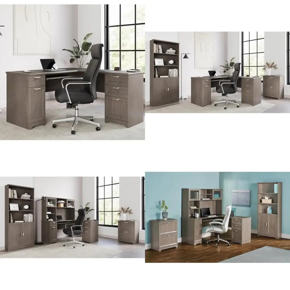 Gray L Shaped Corner Desk for Home Office