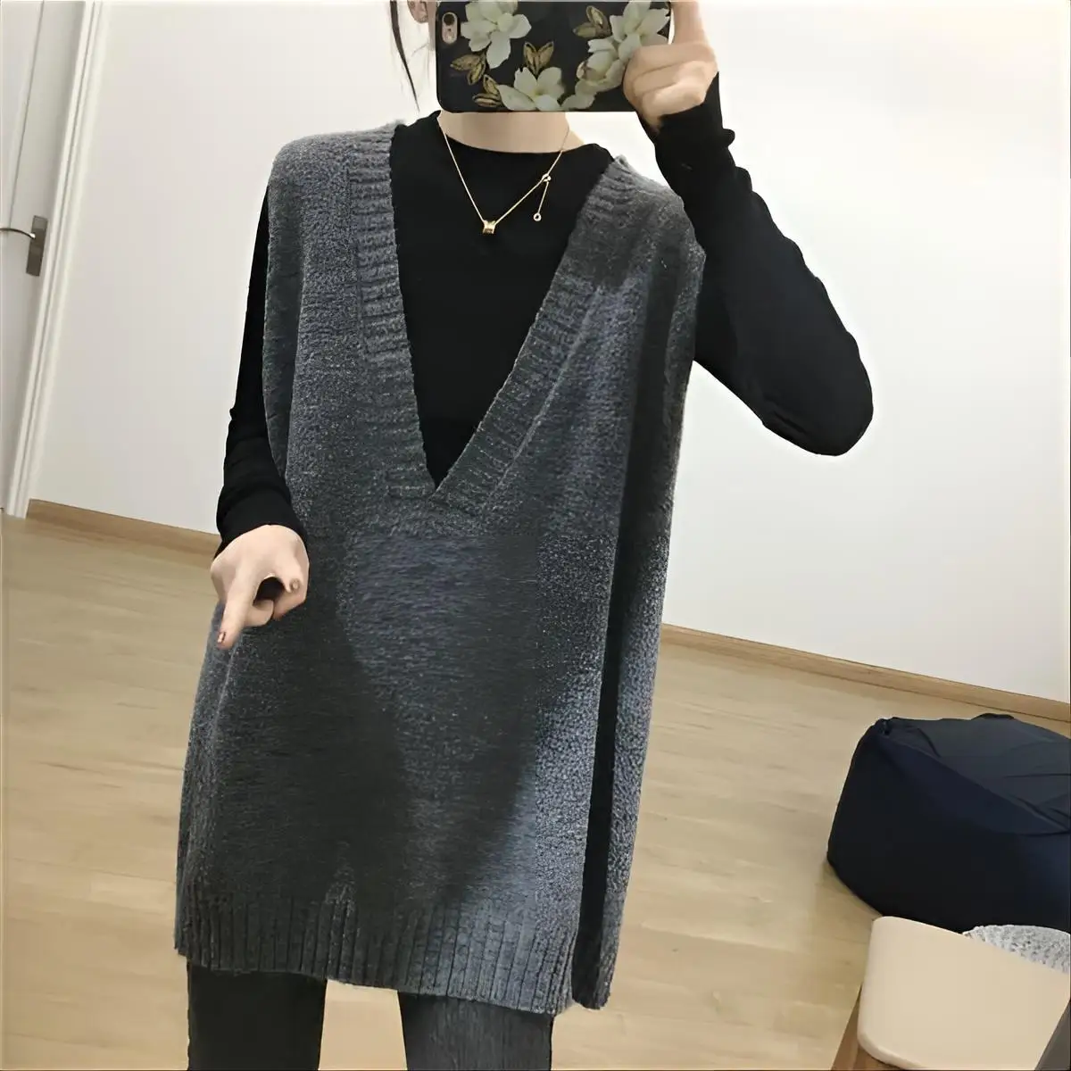 Knee Length Sweater Vests Woman Sweaters Jumpers Women Closured Stand-up Workplace Moricore Spice Placket-front Fashionable Soft