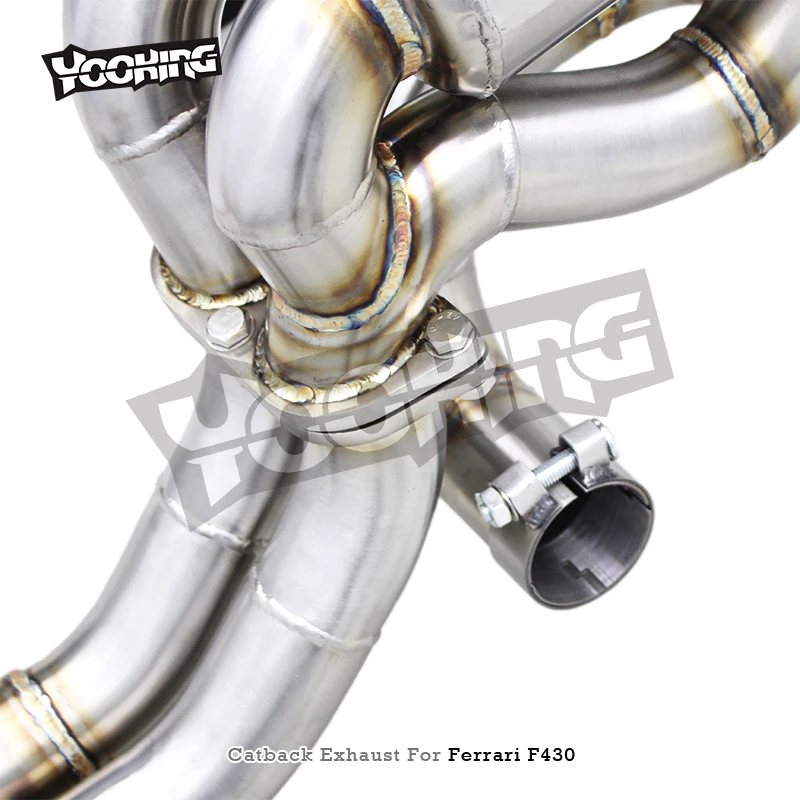 Custom Stainless Steel Pipes Catback Muffler For Ferrari F430 Spider/Coupe 4.3 2005-2009 Super Car Valved Exhaust System