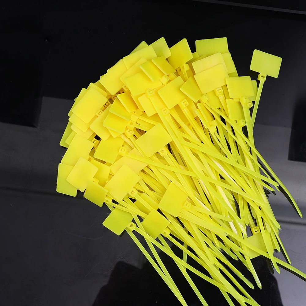 500–100 Stück Kabeletiketten, Nylon-Kabelbinder-Tag für Kabelmanagement, bunt, wasserdicht, Schlaufenbinder, Markierungen, selbstsichernder Reißverschluss