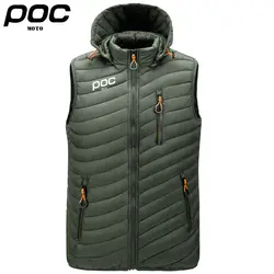 New Sleeveless Winter Thermal Jacket Moto Poc Cycling Hooded Warm Coat Windbreaker Mountain Bike Cothing MTB Bicycle Down Jackes