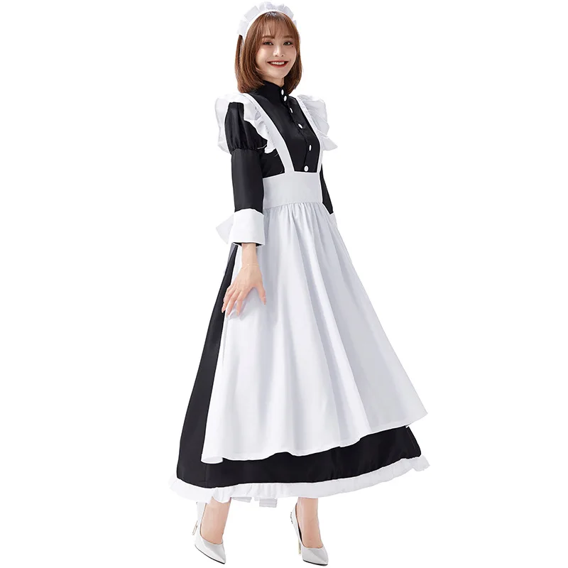 Carnival Halloween Classic French Maid For Woman Costume Medieval Manor Uniform Cosplay Fancy Party Dress